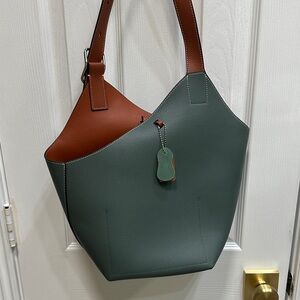 Chic Green and Brown Shoulder Bag